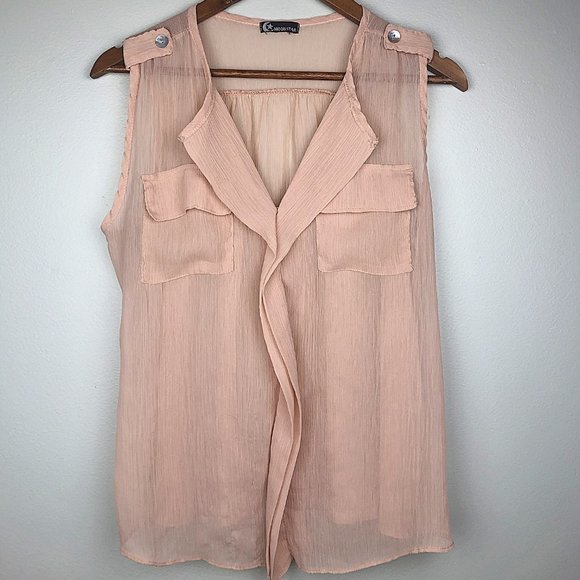 Anthropologie Tops - 3/$25 Anthropologie Sheer Layering Pocket Tank Top